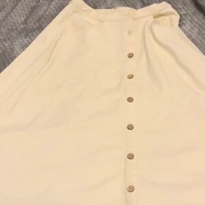 Elegant Cream Button-Down Skirt